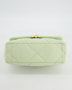 Chanel 19 Small Flap Bag in Pastel Pistachio Goatskin Leather with Tricolour Hardware