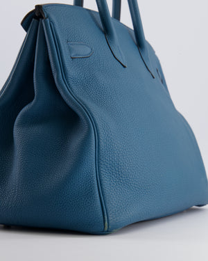 Hermès Birkin 35 Retourne Bag in Blue Jean Togo Leather with Palladium Hardware