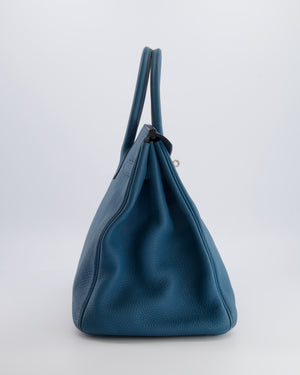 Hermès Birkin 35 Retourne Bag in Blue Jean Togo Leather with Palladium Hardware