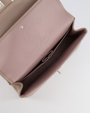 Chanel Jumbo Classic Double Flap Bag in Beige Taupe Caviar Leather with Silver Hardware RRP £9,540