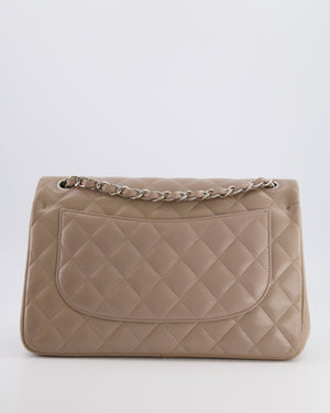 Chanel Jumbo Classic Double Flap Bag in Beige Taupe Caviar Leather with Silver Hardware RRP £9,540