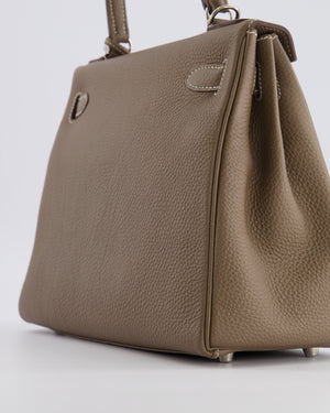 *FIRE PRICE* Hermès Kelly 28 Retourne Bag in Etoupe Togo Leather with Palladium Hardware