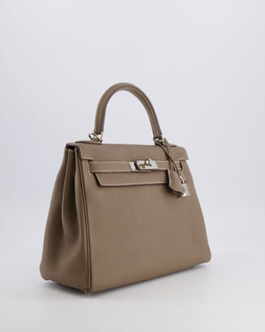 *FIRE PRICE* Hermès Kelly 28 Retourne Bag in Etoupe Togo Leather with Palladium Hardware