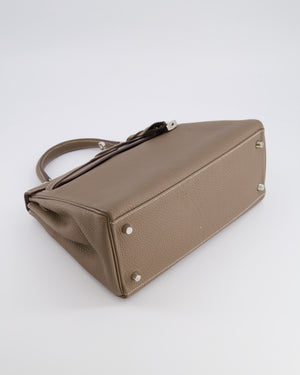 *FIRE PRICE* Hermès Kelly 28 Retourne Bag in Etoupe Togo Leather with Palladium Hardware