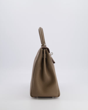 *FIRE PRICE* Hermès Kelly 28 Retourne Bag in Etoupe Togo Leather with Palladium Hardware