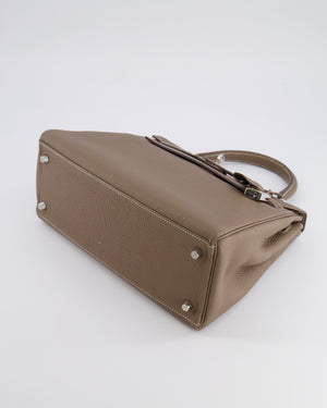 *FIRE PRICE* Hermès Kelly 28 Retourne Bag in Etoupe Togo Leather with Palladium Hardware