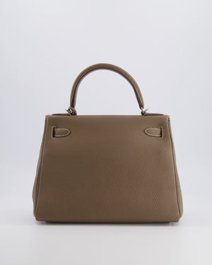 *FIRE PRICE* Hermès Kelly 28 Retourne Bag in Etoupe Togo Leather with Palladium Hardware
