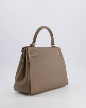 *FIRE PRICE* Hermès Kelly 28 Retourne Bag in Etoupe Togo Leather with Palladium Hardware