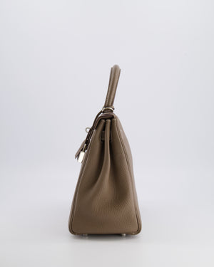*FIRE PRICE* Hermès Kelly 28 Retourne Bag in Etoupe Togo Leather with Palladium Hardware