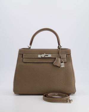 *FIRE PRICE* Hermès Kelly 28 Retourne Bag in Etoupe Togo Leather with Palladium Hardware