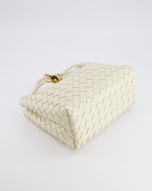 Bottega Veneta Small Andiamo Bag in Sea Salt Intrecciato Leather with Gold Hardware RRP £3,460
