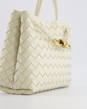Bottega Veneta Small Andiamo Bag in Sea Salt Intrecciato Leather with Gold Hardware RRP £3,460