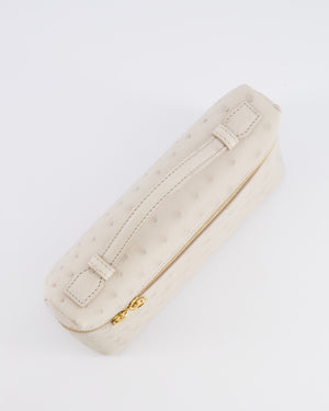 Loro Piana Extra Pocket L19 Bag in Light Travertine Ostrich Leather with Gold Hardware RRP £5,560