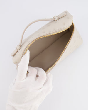 Loro Piana Extra Pocket L19 Bag in Light Travertine Ostrich Leather with Gold Hardware RRP £5,560