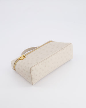 Loro Piana Extra Pocket L19 Bag in Light Travertine Ostrich Leather with Gold Hardware RRP £5,560