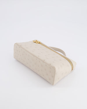Loro Piana Extra Pocket L19 Bag in Light Travertine Ostrich Leather with Gold Hardware RRP £5,560