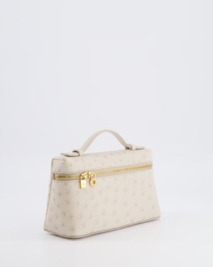 Loro Piana Extra Pocket L19 Bag in Light Travertine Ostrich Leather with Gold Hardware RRP £5,560