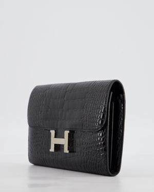 Hermès Constance Wallet in Noir Alligator with Palladium Hardware