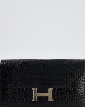 Hermès Constance Wallet in Noir Alligator with Palladium Hardware