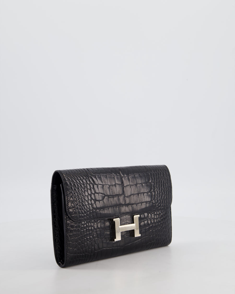 Hermès Constance Wallet in Noir Alligator with Palladium Hardware