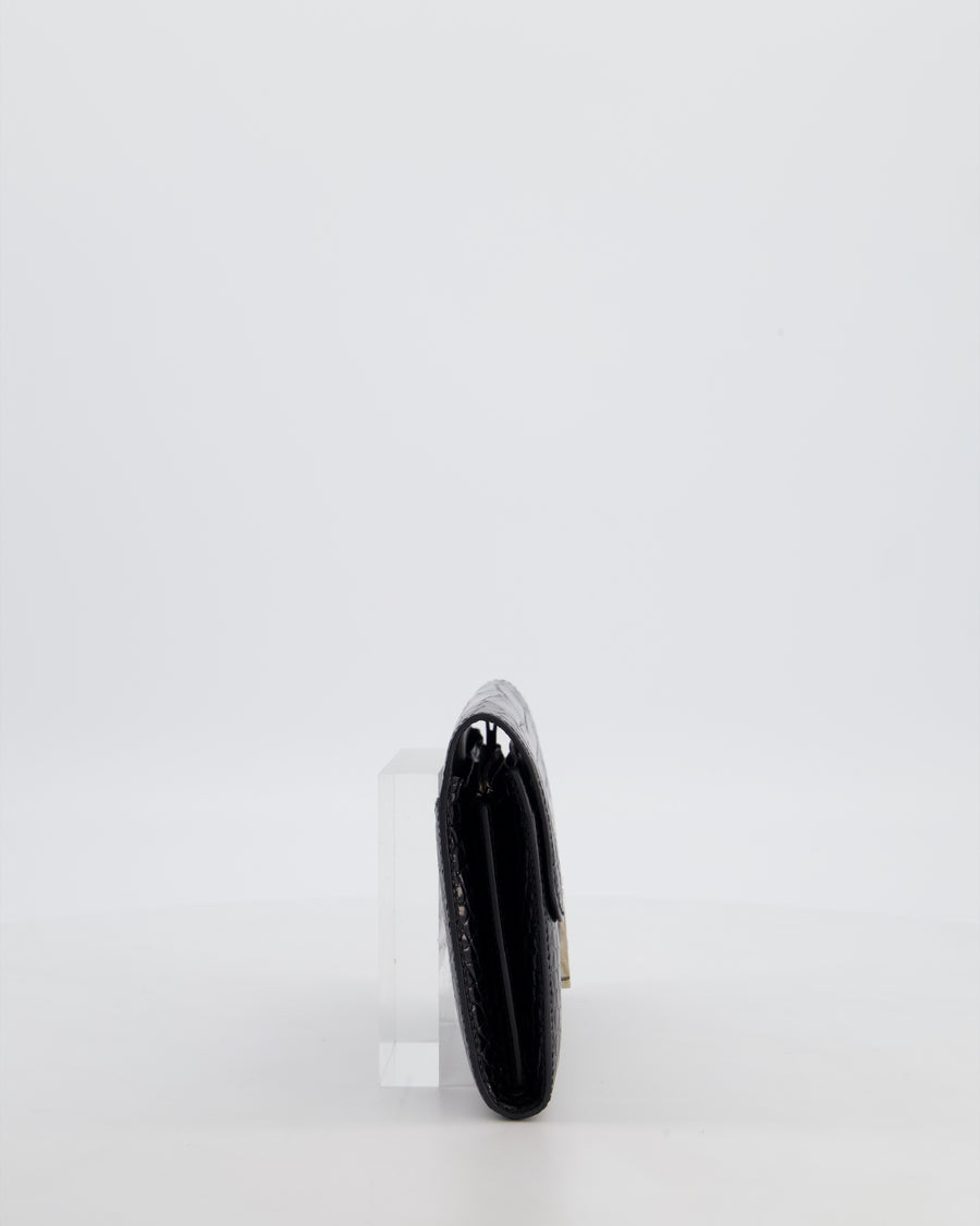 Hermès Constance Wallet in Noir Alligator with Palladium Hardware