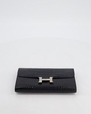 Hermès Constance Wallet in Noir Alligator with Palladium Hardware