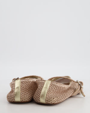 Alaia Bronze Mesh Flat Ballet Shoes Size EU 41