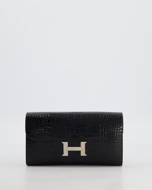 Hermès Constance Wallet in Noir Alligator with Palladium Hardware