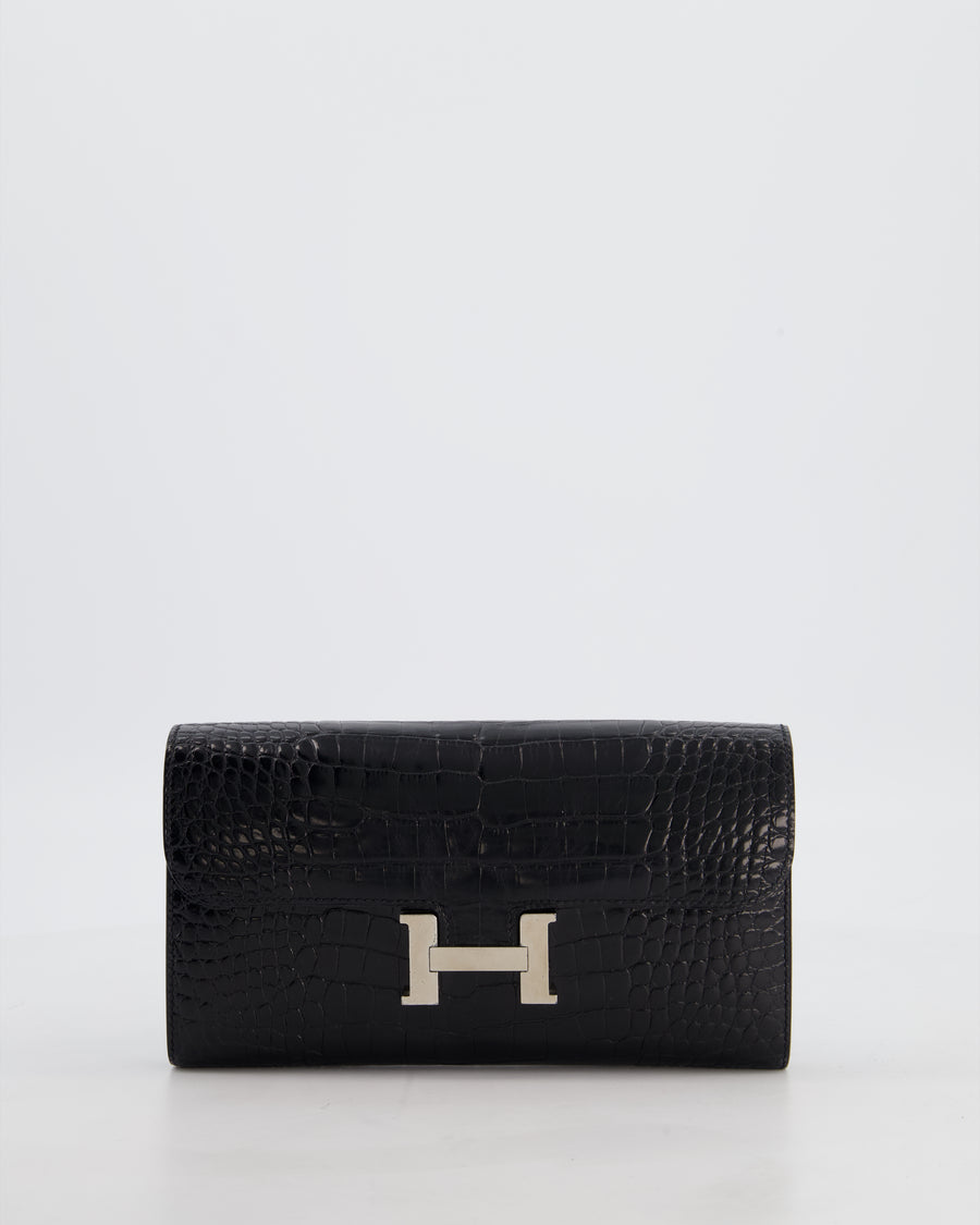 Hermès Constance Wallet in Noir Alligator with Palladium Hardware