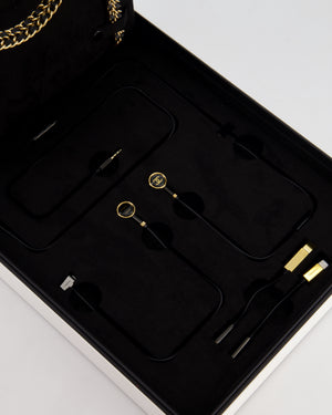 Chanel Premiere Sound Black and Gold Earphones and Watch Chain Necklace Set with Leather Travel Case RRP £20,000
