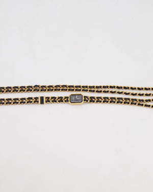 Chanel Premiere Sound Black and Gold Earphones and Watch Chain Necklace Set with Leather Travel Case RRP £20,000