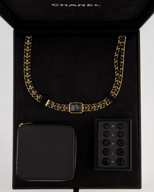 Chanel Premiere Sound Black and Gold Earphones and Watch Chain Necklace Set with Leather Travel Case RRP £20,000
