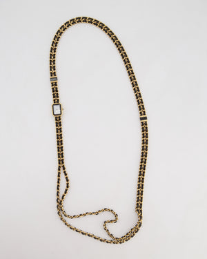 Chanel Premiere Sound Black and Gold Earphones and Watch Chain Necklace Set with Leather Travel Case RRP £20,000