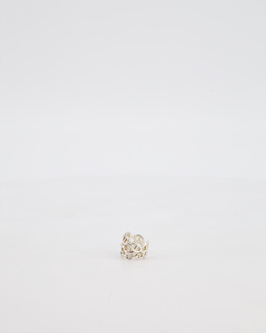 Hermès Silver Chain D'Ancre Enchainee Ring Size 54