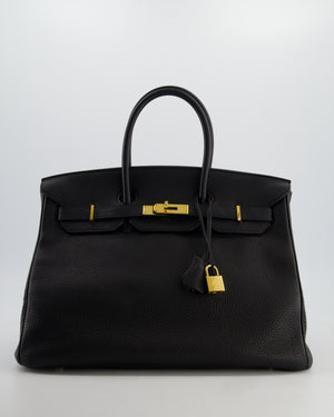 Hermès Birkin 35cm Retourne Bag in Black Togo Leather with Gold Hardware