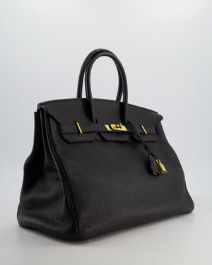 Hermès Birkin 35cm Retourne Bag in Black Togo Leather with Gold Hardware
