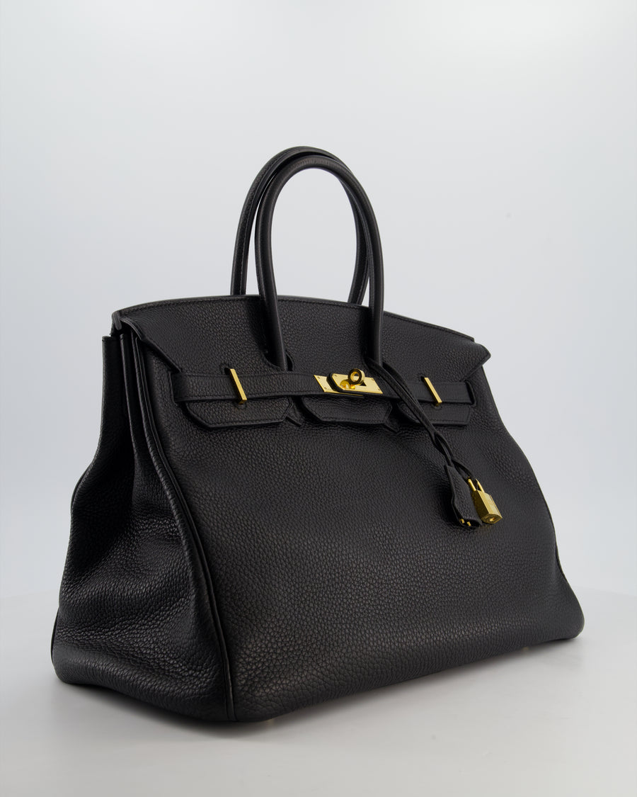 Hermès Birkin 35cm Retourne Bag in Black Togo Leather with Gold Hardware