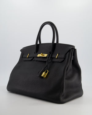 Hermès Birkin 35cm Retourne Bag in Black Togo Leather with Gold Hardware