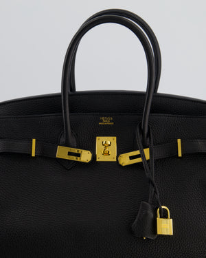 Hermès Birkin 35cm Retourne Bag in Black Togo Leather with Gold Hardware