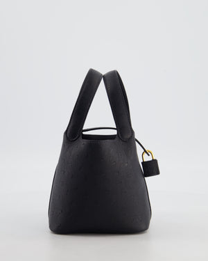 *SUPER RARE* Hermès Micro Picotin 14 in Caban Ostrich Leather with Gold Hardware