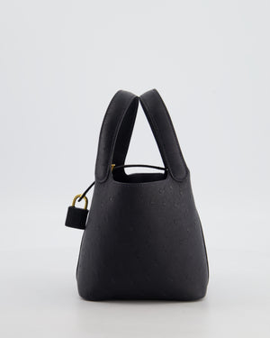 *SUPER RARE* Hermès Micro Picotin 14 in Caban Ostrich Leather with Gold Hardware