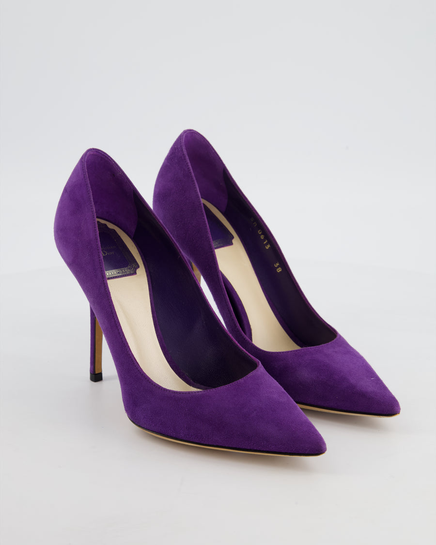 Christian Dior Purple Pointed Suede Stiletto Heels Size EU 38