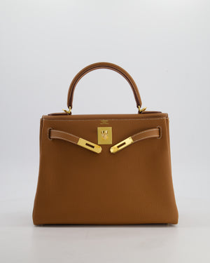 Hermès Kelly 28 Retourne Bag in Gold Togo Leather with Gold Hardware