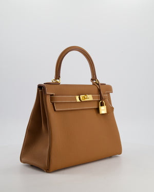 Hermès Kelly 28 Retourne Bag in Gold Togo Leather with Gold Hardware
