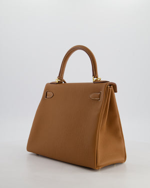 Hermès Kelly 28 Retourne Bag in Gold Togo Leather with Gold Hardware