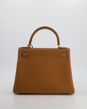 Hermès Kelly 28 Retourne Bag in Gold Togo Leather with Gold Hardware