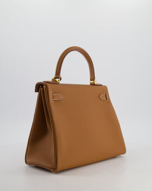 Hermès Kelly 28 Retourne Bag in Gold Togo Leather with Gold Hardware