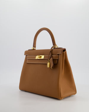 Hermès Kelly 28 Retourne Bag in Gold Togo Leather with Gold Hardware