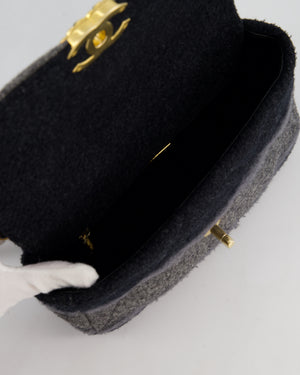 Chanel Grey Medium 19 Flap Bag in Wool Ombre with Mixed Hardware