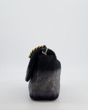 Chanel Grey Medium 19 Flap Bag in Wool Ombre with Mixed Hardware